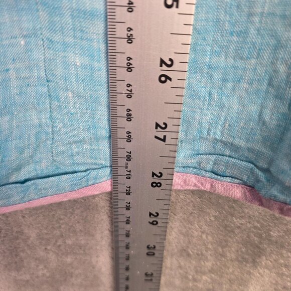 Mens Report Collection Blue 100% Linen Button Up Shirt Long Sleeves Size L - Picture 7 of 8